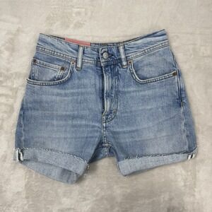Acne Studios Bla Konst Rolled Hem Denim Shorts High‎ Rise Women's Size 25